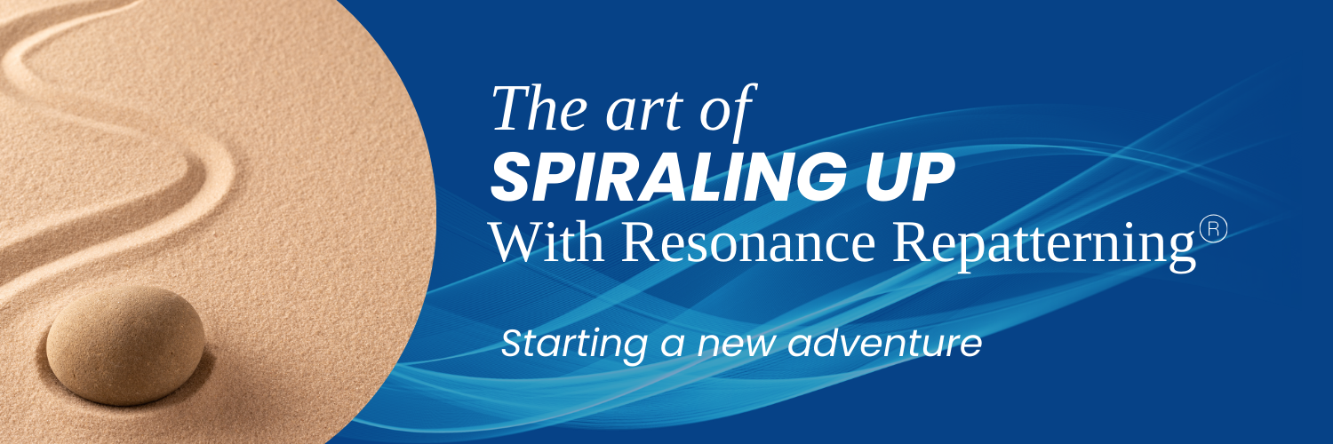 Squiggle line in the sand, with a stone imbedded in th sand The Art of Spiraling Up with Resonance Repatterning. Starting a new adventure.